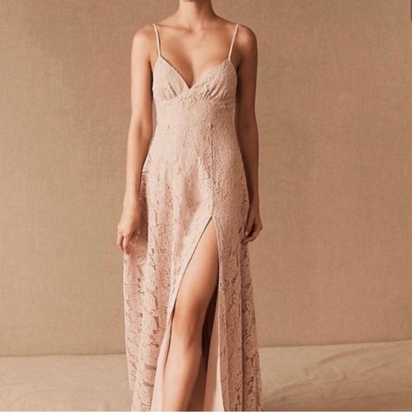 Fame and Partners Romantic rosettes long lace dress - Picture 1 of 15